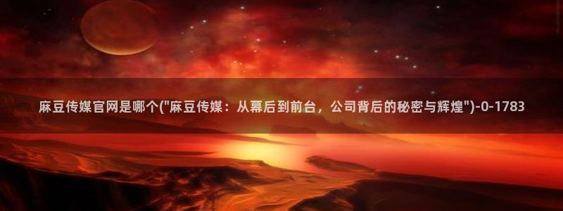 麻豆视频资料文案